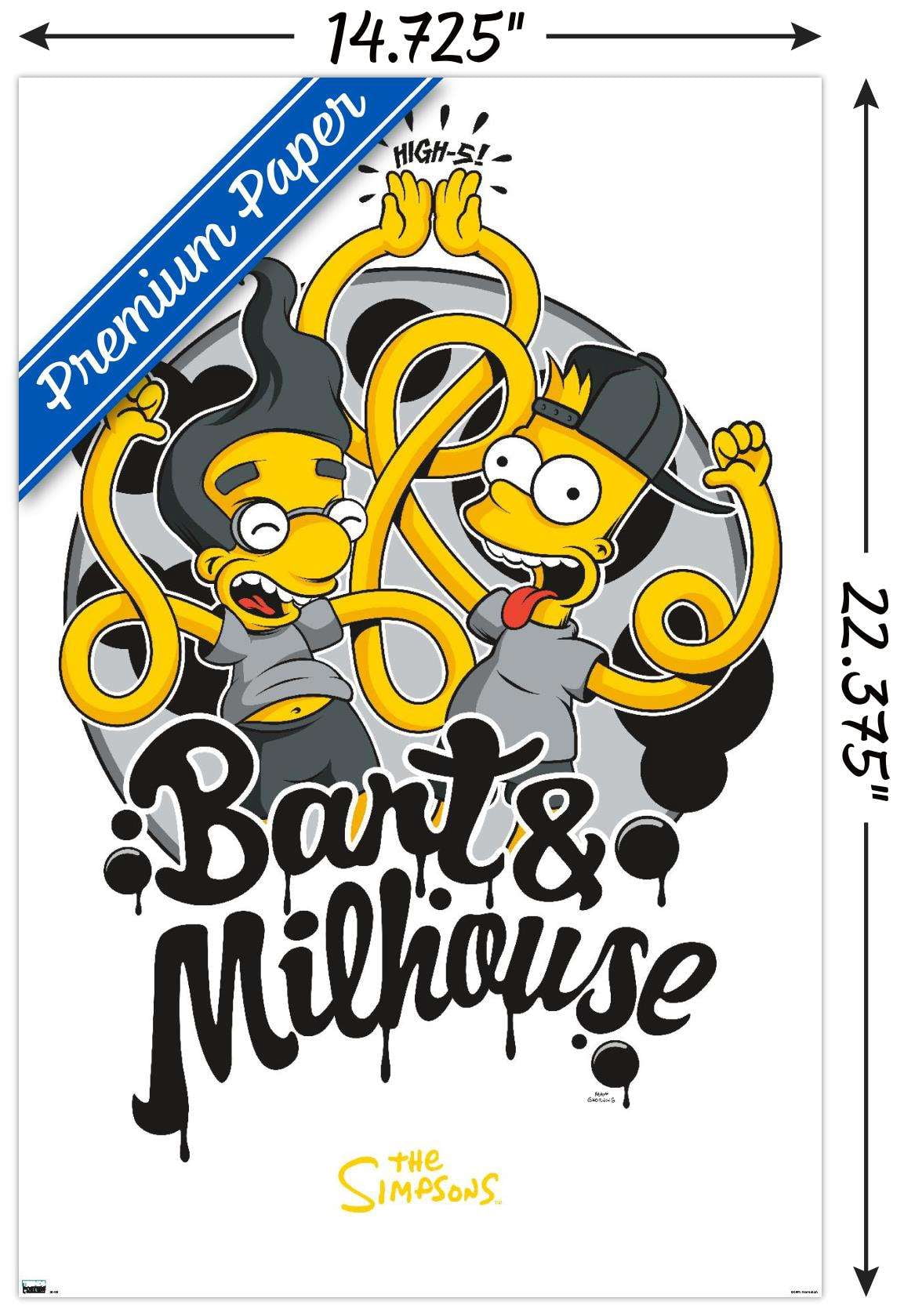 The Simpsons - Bart & Milhouse Wall Poster, 14.725" x 22.375"