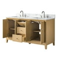 thumbnail image 3 of Vanity Art 60" Bathroom Vanity with Sinks and Engineered Marble Top, Freestanding Storage Cabinet with 2 Drawers, 2 Shelves and 1 Flip Down Tray, 3 of 10