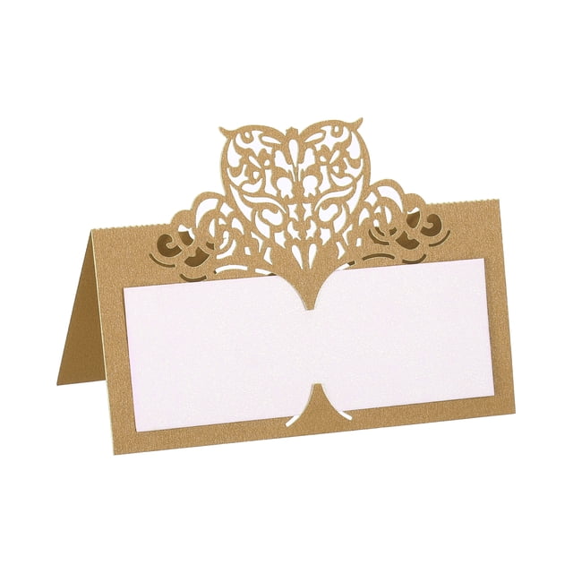 Unique Bargains Table Name Place Cards,25pack Favor Decor Hollow Butterfly Cut Design Seat Blank Card, Yellow