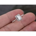 thumbnail image 3 of 1.50 Ct Emerald Cut Halo Moissanite Diamond Wedding Ring With 18K Rose Gold Plating, Promise Ring, Anniversary Gift, 3 of 6