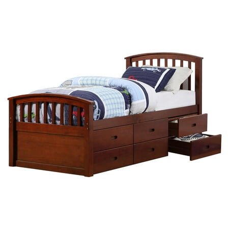 - Donco Kids Twin 6 Drawer Storage Bed