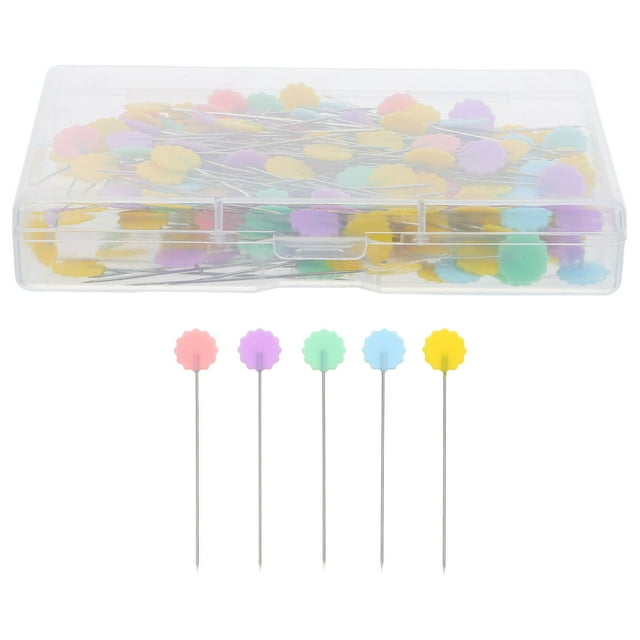 unbranded 200Ud Alfileres Para Coser Con De Flor Color Surtido Artístico Con Caja Organizadora