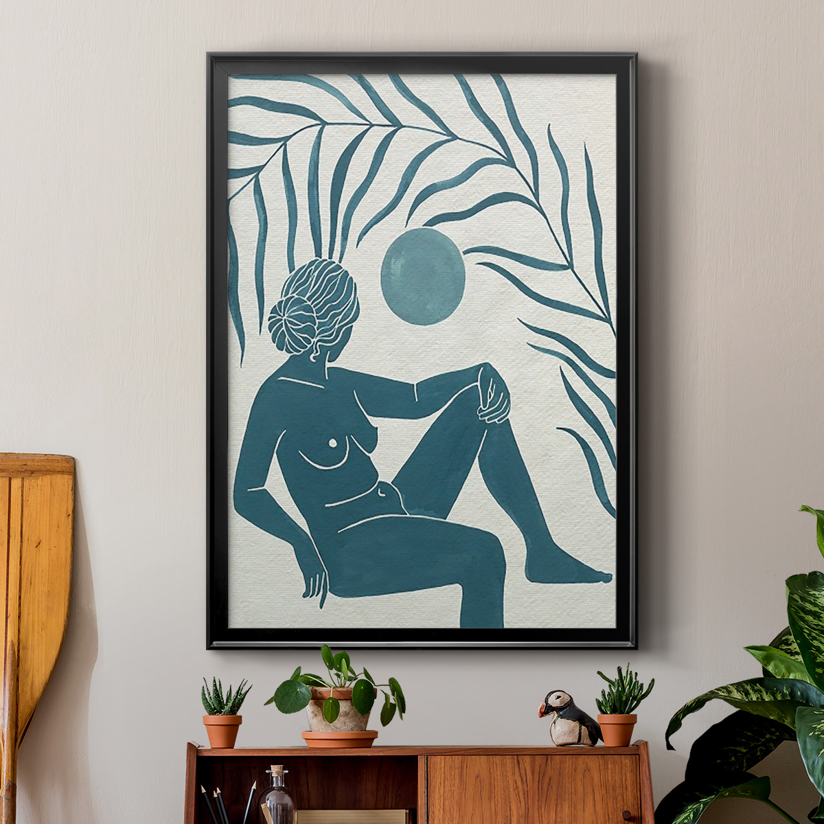 Moon Gazer I Premium Framed Print, in Gold, Black, or Silver - Ready to Hang