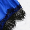 thumbnail image 5 of MOJOGO Lace Romper for Women Satin Deep V High Cut Sleep Bodysuit Soft Thin Strap Nightwear Blue S, 5 of 5