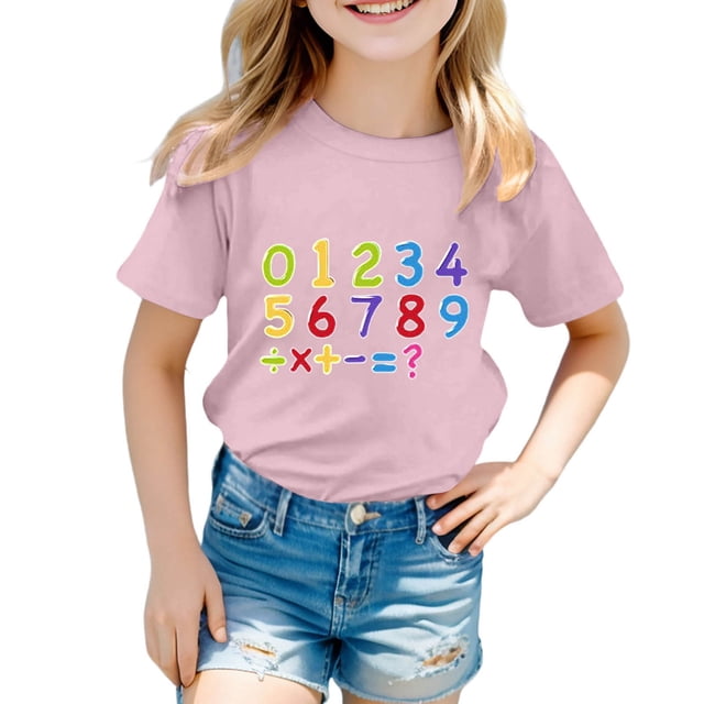Chandail Garçons Col Rond T-Shirt Graphique T-Shirt Tee-Shirts 10-11 Ans Vêtements Filles