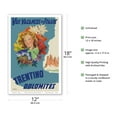 thumbnail image 2 of Trentino Italy - Dolomites Mountain Range - Your Holidays in Italy - Vintage Travel Poster by Filippo Romoli c.1949 - Master Art Print (Unframed) 12in x 18in, 2 of 4