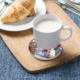 thumbnail image 5 of Christmas Snowman Coasters Absorbent Moisture Non-Slip Drink Coaster Ceramic Stone with Cork Base Desktop Protection Prevent Furniture Damage 4PCS Home Decor, 5 of 6