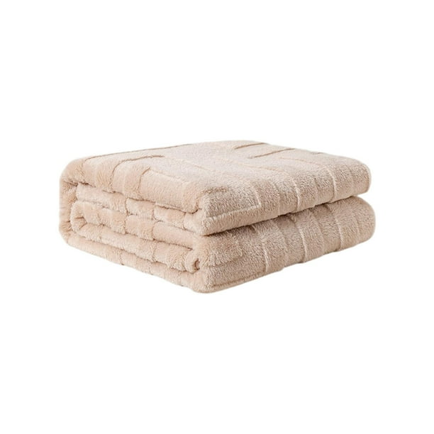 Mantas Cálidas para el Invierno Manta de Chal de Siesta de Gamuza Gruesa, 27.6x39.4In Coffee Flock Cozy Office Naps Manta Mantas Gruesas para el Invierno para el Sofá de Cama