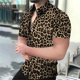 thumbnail image 3 of Camisa con estampado de leopardo para hombre, camisas casuales con botones, ropa de calle sexy de manga corta, camisas vintage de mano corta, verano 2024, 3 of 5