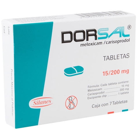 Dorsal 15/200 mg, 7 tabletas