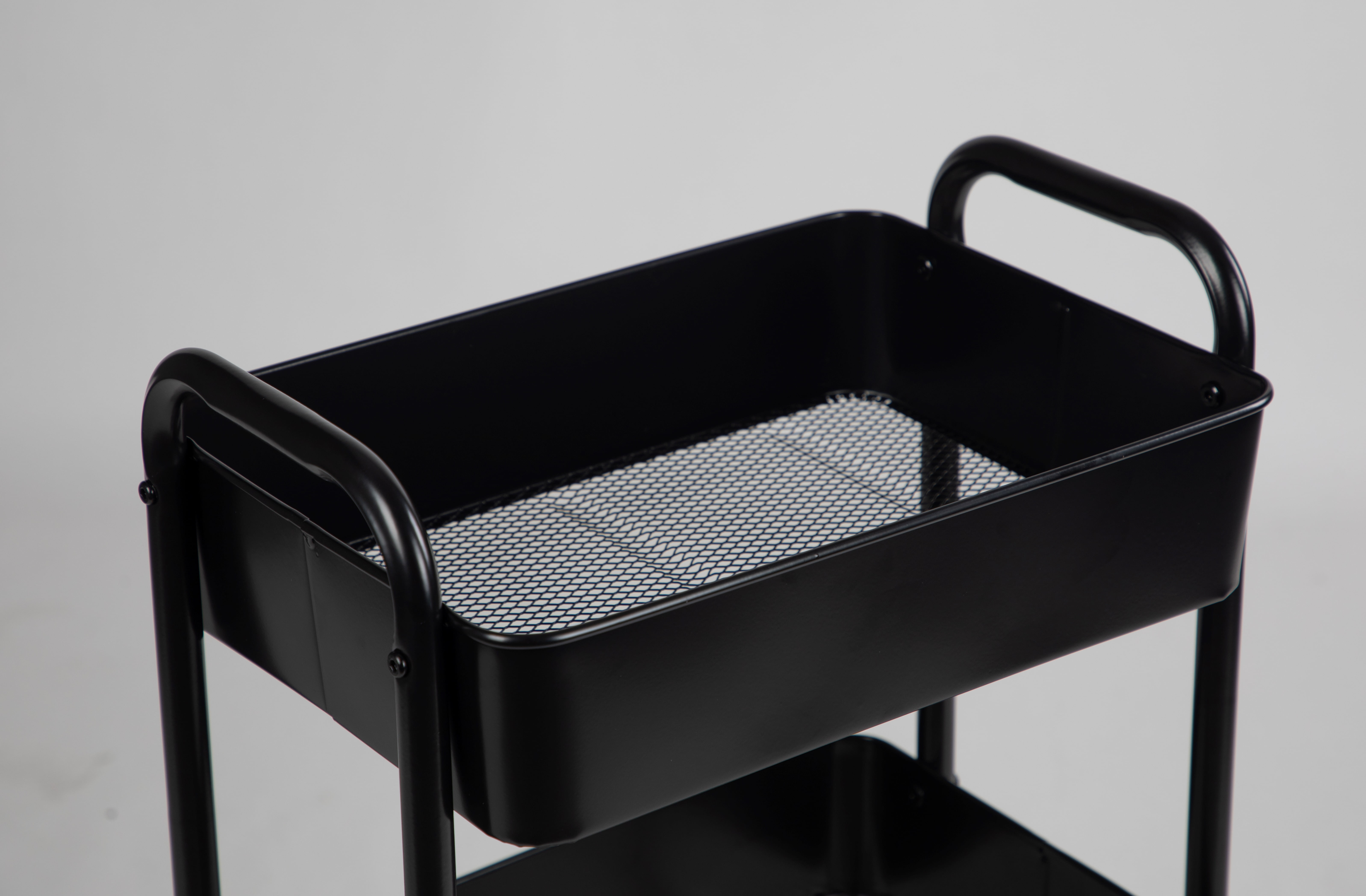 (3 pack) Mainstays 3 Tier Metal Laundry Cart, Rich Black, Easy Rolling