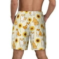 thumbnail image 4 of Balery Shiba Inu Dog and Sunflower Mens Swim Trunks Swim Shorts for Men Quick Dry Inseam Beach Shorts with Compression Liner Pocket-Large, 4 of 9