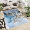 thumbnail image 3 of Golden Blue Marble Area Rugs, Nordic Light Luxury Gold Foil Indoor Rug, Non-Slip And Stain Resistant Home Carpet For Kids Teen Girls Boys Living Room Bedroom Office, 3 of 7