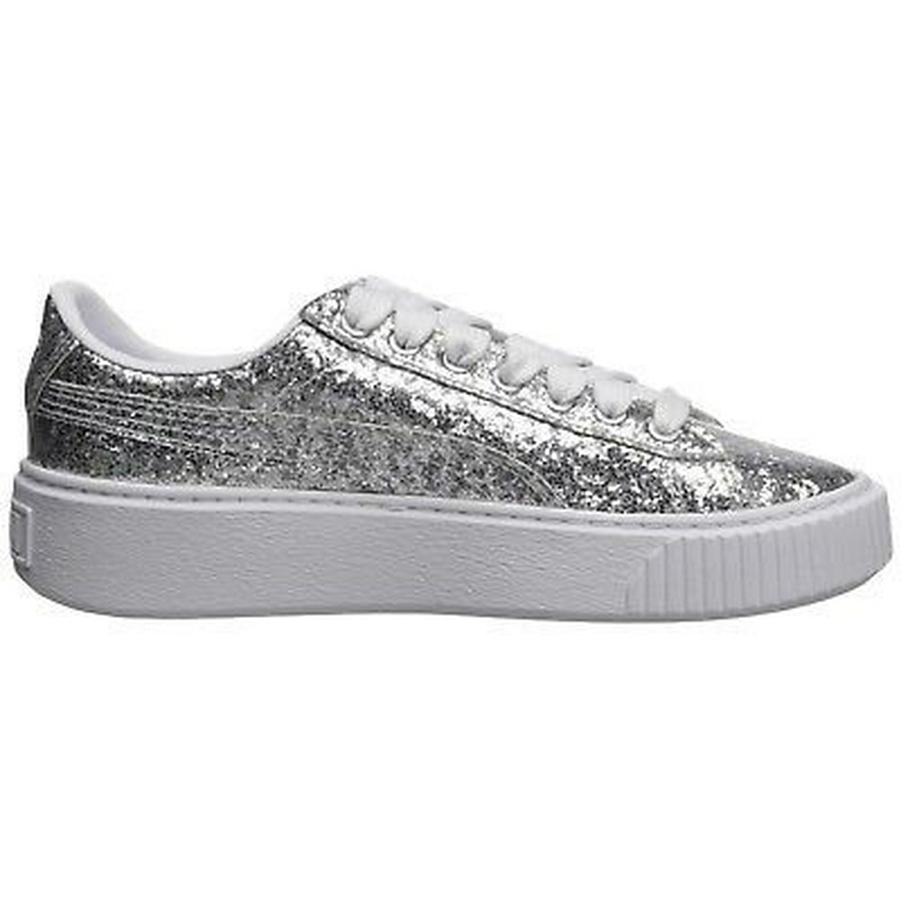 PUMA basket glitter platform sneakers