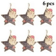 thumbnail image 1 of 6PCS Christmas Hanging Ornament Retro Wood Cartoon Sign Christmas Tree Ornament, 1 of 9