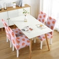 thumbnail image 4 of 4 Pcs Dining Chair Slipcover Stretch Dining Chair Cover Removable Washable Chair Seat Protector Cover for Home Party Hotel Wedding Ceremony, Universal Size (grapefruit Fruit), 4 of 5