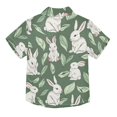 thumbnail image 2 of Dailycode Small Short Sleeve Button Down Shirts Cute Rabbit and Leaf Casual Shirt 3-10 Years, 2 of 9