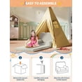 thumbnail image 5 of 2-in-1 Convertible Kids Couch - Soft Teddy Fleece Toddler Sofa Chair and Fold Out Lounger, White, 5 of 5