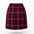 thumbnail image 5 of SZJXBUY Womens Plaid Skirts Fall Winter Check Mini Bodycon Pencil Skirt with Shorts Casual Side Slit Elastic High Waist Skorts Y2K Red,L, 5 of 8
