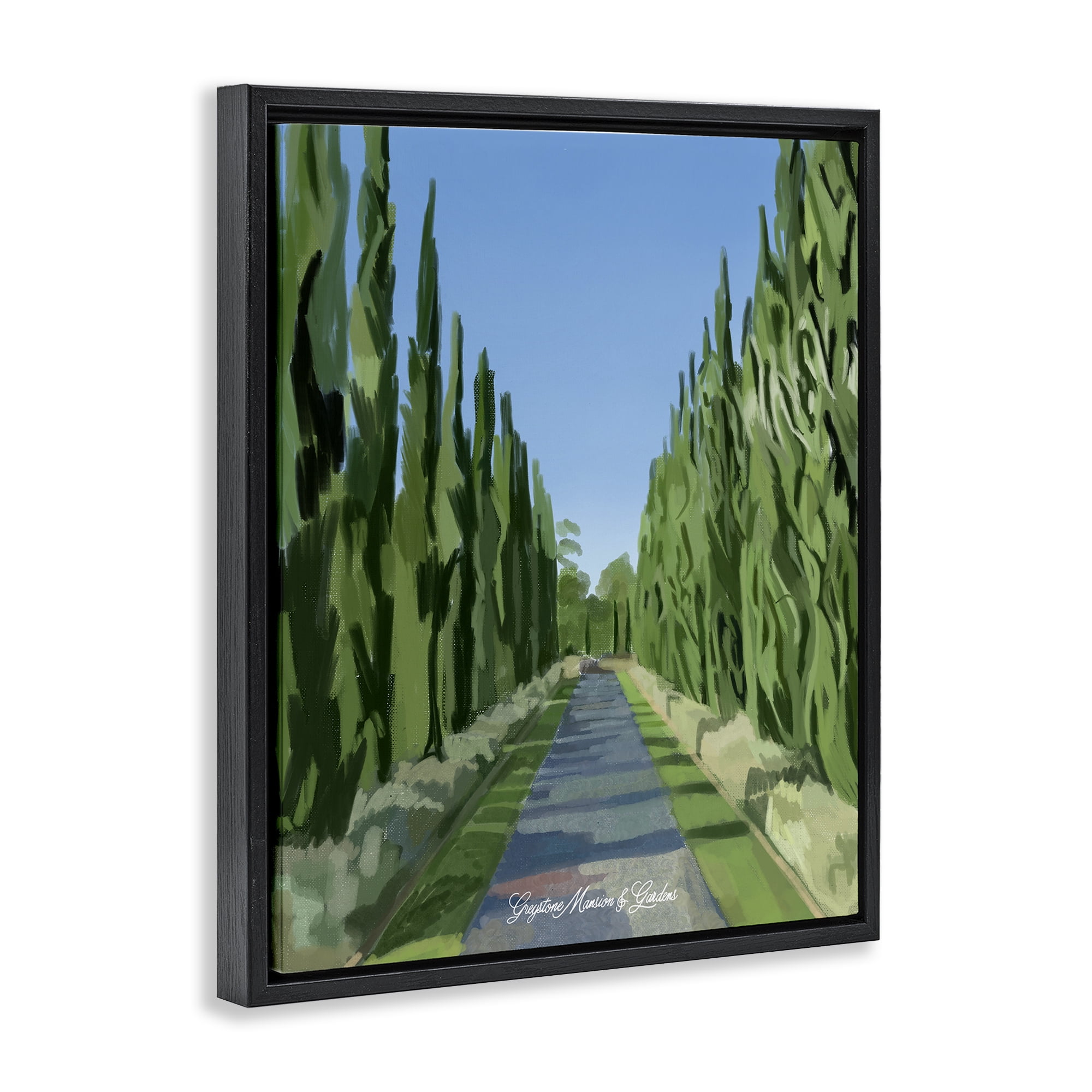 Stupell Industries Greystone Gardens Path Black Framed Floater Canvas Wall Art, design by Amelia Noyes