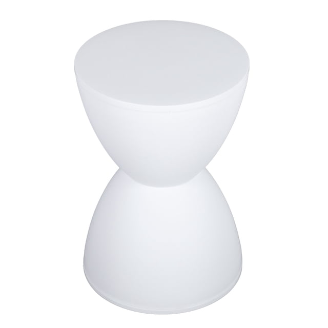 Small Plastic Black Drum Side Table Plastic Hourglass Modern End Table Round Outdoor Stool Side Table for Coffee Patio Indoor Home Bedroom