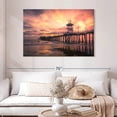 thumbnail image 2 of Elephant Stock Mystical Huntington Pier Wall Art - Horizontal Canvas Wall Art - Living Room Wall Decor - Nautical Canvas - Orange And Brown Decor - 48" x 32", 2 of 8
