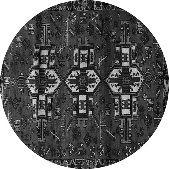 Ahgly Company Indoor Round Persian Gray Traditional Area Rugs, 8' Round