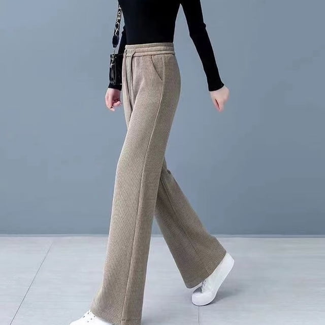 Pantalon Large à Taille Élastique Printemps Automne 2023 pour Femmes