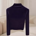 thumbnail image 6 of Lenpel Women's Turtleneck Velvet Tops Long Sleeve Slim Basic T-Shirts Base Layer Shirts Velour Undershirt Blouses(Purple,Medium), 6 of 6