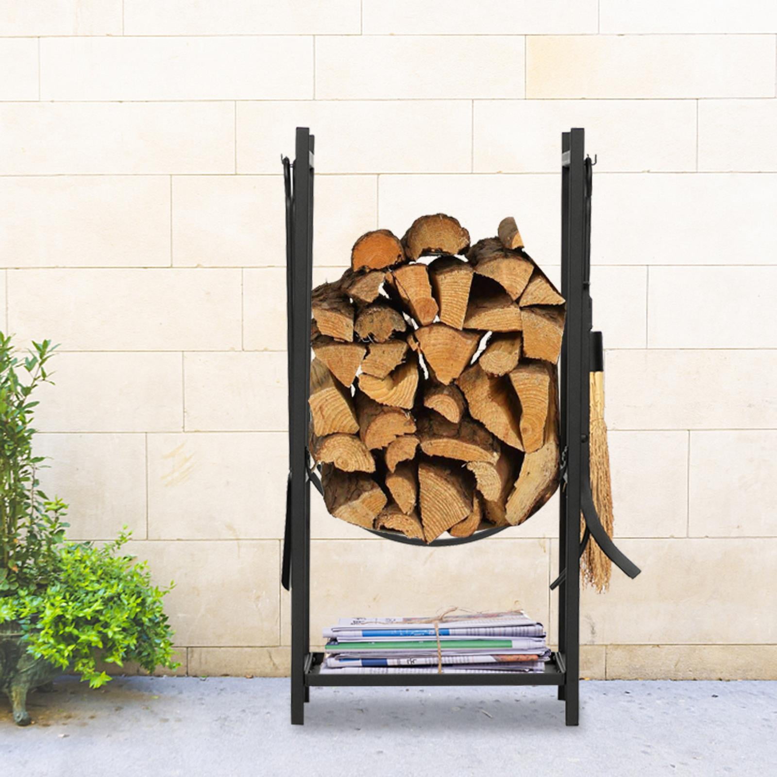 SalonMore 30in Log Rack Heavy Duty Firewood Stacker Wood Pile Rack with