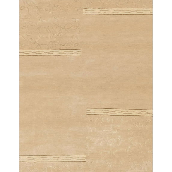 Ahgly Company Machine Washable Indoor Rectangle Abstract Yellow Area Rugs, 7' x 10'