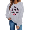 thumbnail image 4 of Womens Valentine's Sweatshirt Cute Candy Couple Love Heart Print Long Sleeve Pullover Tops Valentine's Day Gifts Lover Loose Fit Clothes Shirts, 4 of 7