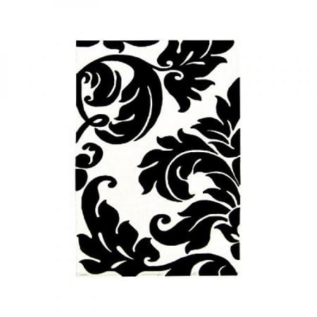 ZnZ Rugs Gallery, 100094 4x6, Hand Made Off-White New Zealand Blend Wool Rug, 1, Black, 4x6'