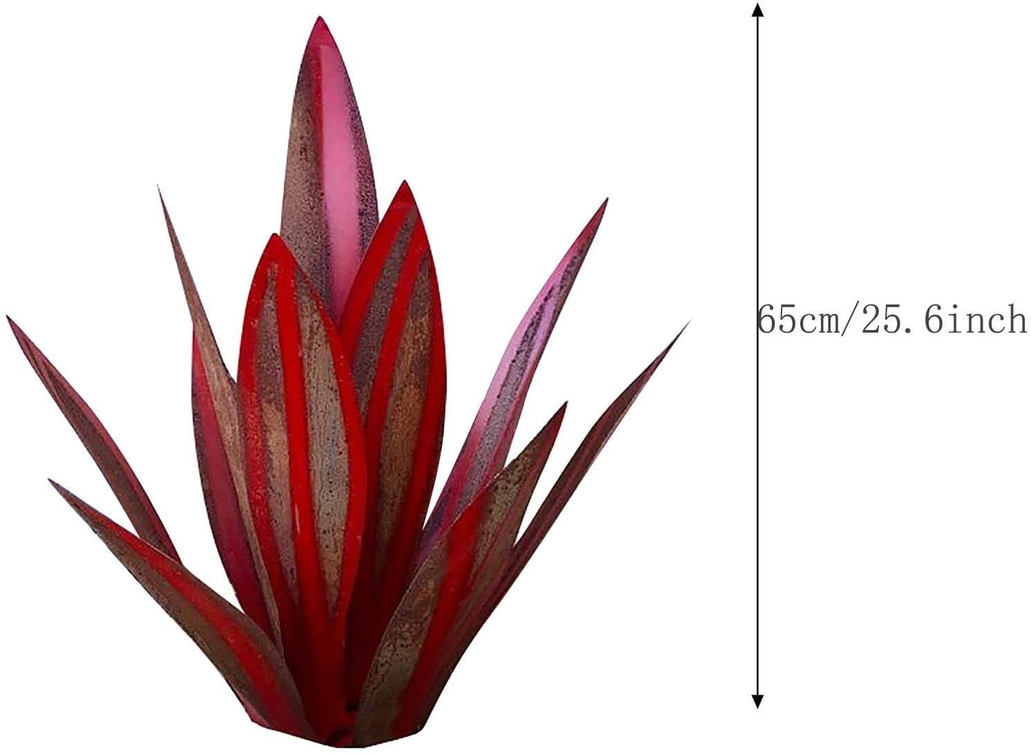 Rungungde 25“ Tequila Rustic Art Sculpture, DIY Metal Agave Plant Outdoor Garden Statue Decorations, Metal Tequila Hand Painted Statue Ornaments with 9 Leaves for Garden Yard Patio Decor