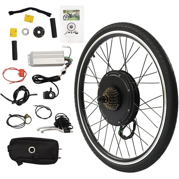 Miumaeov E-bike Conversion Kit 26" 48 Volt 1000 Watts Electric Bike Hub Motor Brushless Gearless Engine Kit Dual Mode Controller
