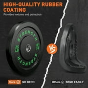 GIKPAL 190lb 2-inch Olympic Weight Plates, Durable Recycled Rubber - Low Noise & Floor Protection - Quick Identification, 10lb to 55lb Weights - Ideal for Weightlifting & CrossFit