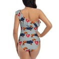 thumbnail image 5 of Pofeuu Dachshund Dog Heart Print Women's One Piece Swimsuits One Shoulder Swimwear Asymmetric Ruffle Monokinis Bathing Suits-Medium, 5 of 6