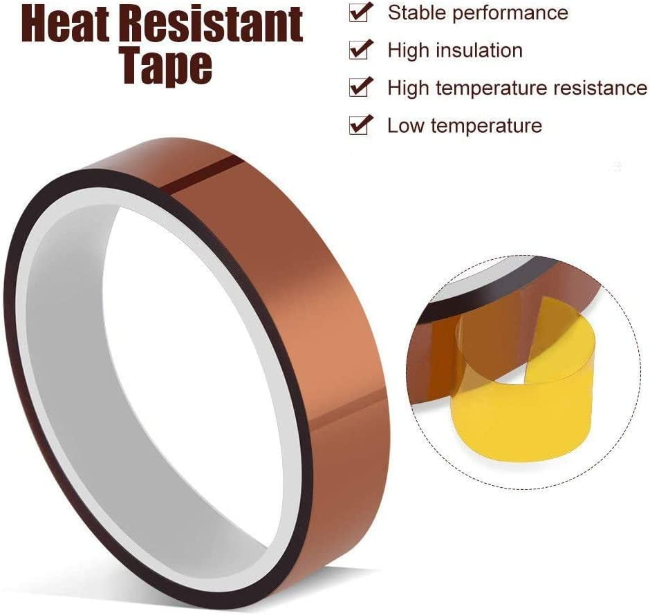 No Residue Heat Transfer Tape Kapton Tape 10mm x 90ft Heat Resistant Tape Soldering 3 Rolls Heat Tape Heat Tape for Sublimation Electronics Heat Press 3D Printing 