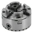 thumbnail image 1 of Self-Centering Chucks, 4in Large Clamping Force Collet Chuck 4-Jaw 96mm OD With 1-Inx8TPI Thread For Woodworking, 1 of 8