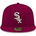 thumbnail image 2 of Men's New Era Cardinal Chicago White Sox White Logo 59FIFTY Fitted Hat, 2 of 6