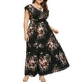 thumbnail image 2 of CHGBMOK Plus Size Dresses for Women 2024 Boho Sleeveles Sundresses Floral Print Ruffle Hem Maxi Dress Casual Beach Party, 2 of 7