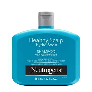 Neutrogena Hydrating Shampoo for Dry Scalp & Hair with Hyaluronic , y Scalp Hydro Boost, Sule-Free Surfactants, Color-Safe, 12 fl oz