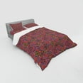 thumbnail image 2 of Ambesonne Ethnic Bedding Set 4 Pcs, Leaves Eastern, Queen, Burgundy Green, 2 of 2