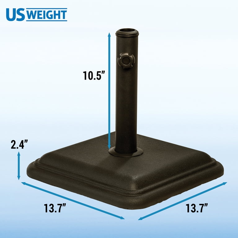 US Weight Cast Stone Umbrella Base, 26 lbs, Square, Bronze photo 2