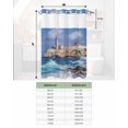 No Hook Shower Curtain with Snap in Liner Ocean Wave Sailing Lighthouse