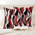 thumbnail image 3 of Outdoor Pillow Covers Distortion Red Stripes Waterproof Pillow Cases 24x24 Set of 2, Abstract Geometric Art Throw Pillow Cover Pillowcase for Patio Balcony Couch Garden, 3 of 9