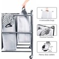 thumbnail image 3 of Clasificador de ropa de 4 secciones con ruedas, cesta de lavandería enrollable con gran capacidad y bolsas extraíbles para almacenamiento de ropa, 3 of 8