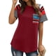 thumbnail image 4 of Qarigey Top con dobladillo en la parte delantera a rayas para mujer Prendas para la parte del cuerpo Rojo S, 4 of 6