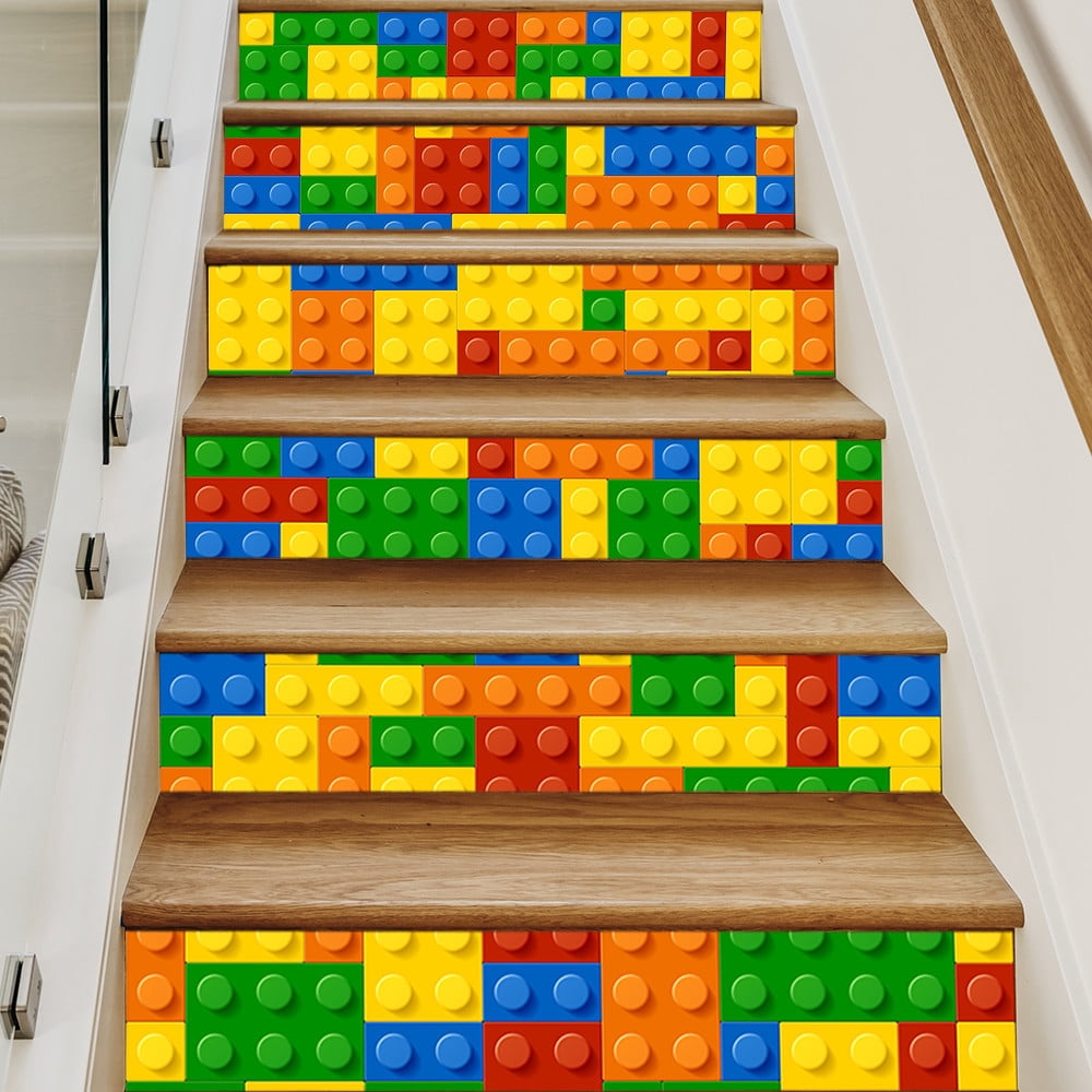 3D Stair Sticker Fashion Home Self-Adhesive Wall Decal Waterproof Staircase Decoration Mural Removable Stairway Art Decor Wallpaper Simple and Creative
