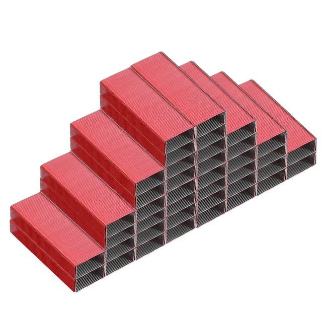 Unique Bargains Staples for Stapler, 8 Pack #10 Mini 3/16 Inch Length Staples for Office Supplies, Red
